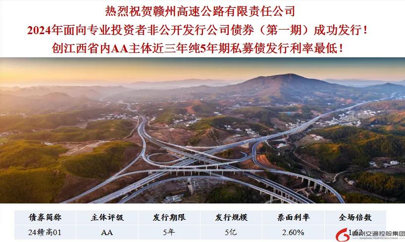 喜報(bào)！贛州交控集團(tuán)接連在資本市場(chǎng)發(fā)行債券成功！